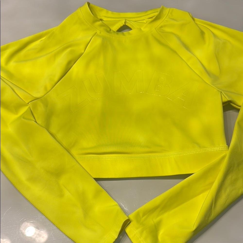 Zumba Fitness Yellow Long Sleeve Crop Hoodie